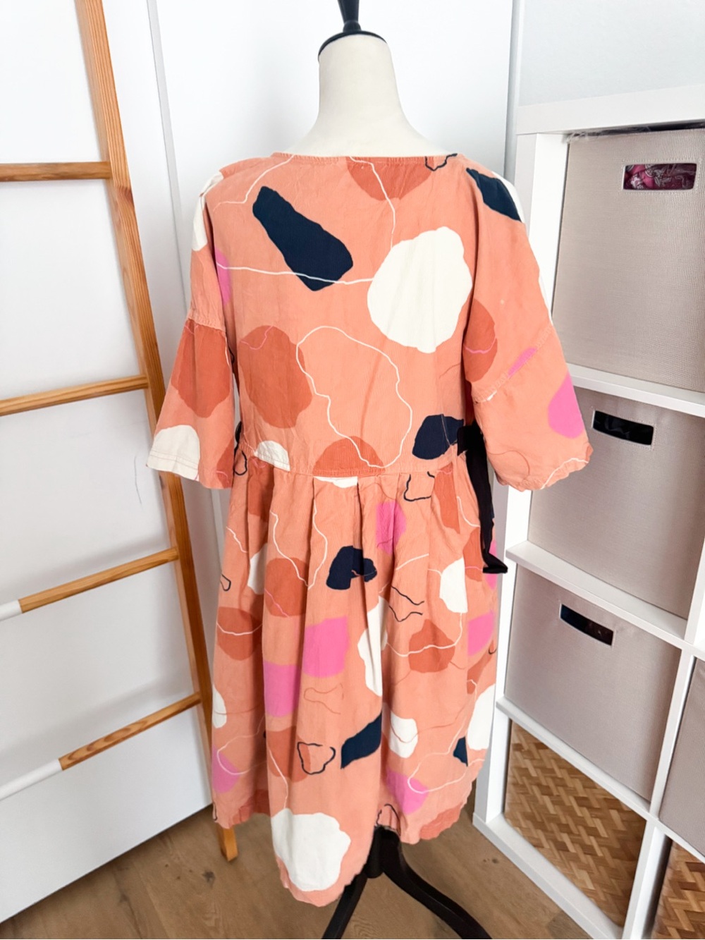 Gorman Rock Solid Sadie Dress Abstract Print Cotton Midi Orange Pink - Picture 5 of 13